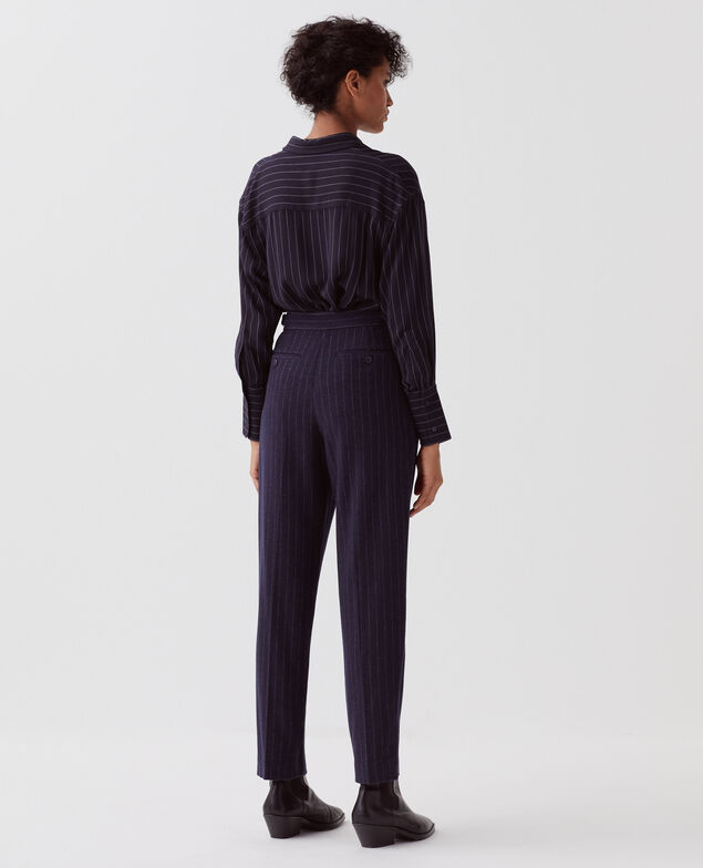 CAMILLE – Hose mit Steppfalten I695 st navy