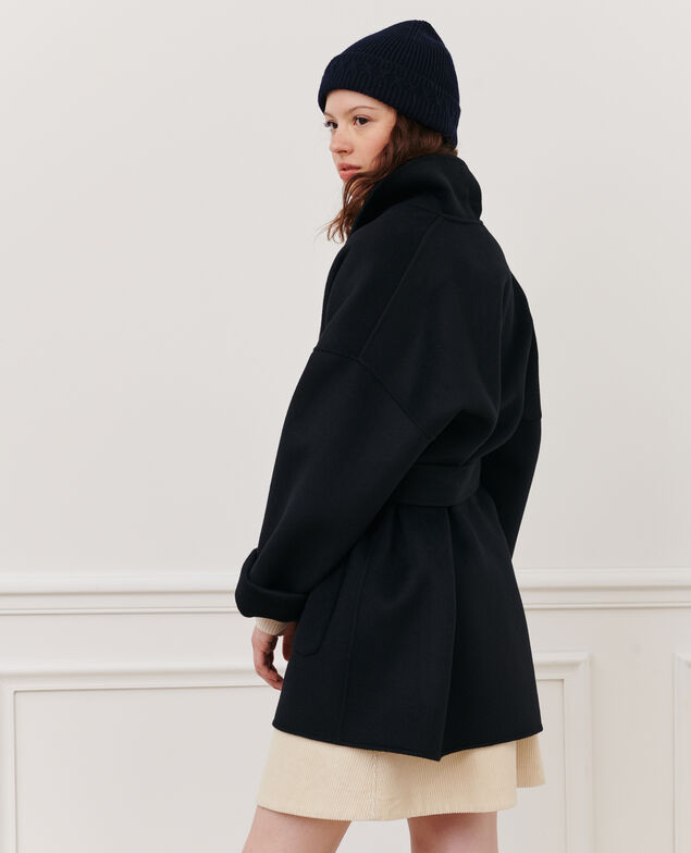 Kurzer Mantel aus Mischwolle 09 black