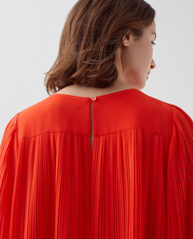 Fließende Plissee-Bluse I250 cherry tomato