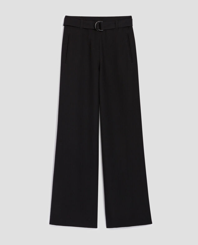 YVONNE - Weite Hose aus Wolle und Kaschmir 8853 09 black
