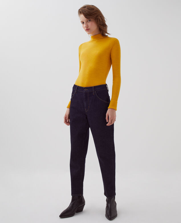 Taillierter Pullover aus Merinowolle I470 sunset yellow