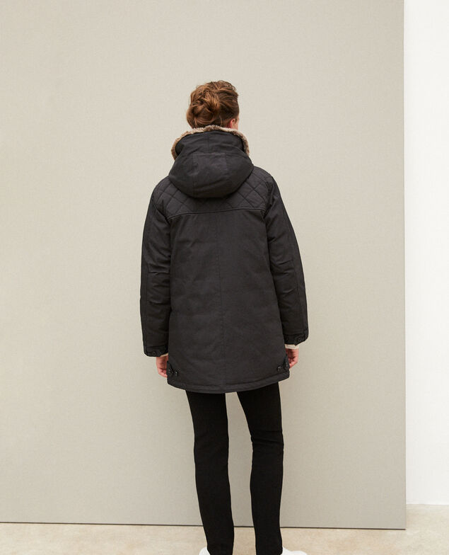 Parka mit einer Kapuze Noir