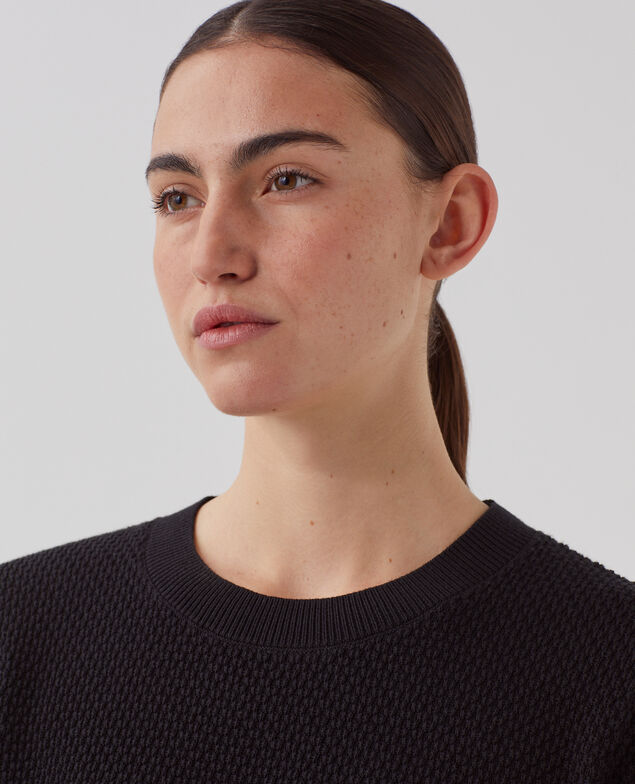 Kurzärmliger Pullover aus Baumwolle U090 black