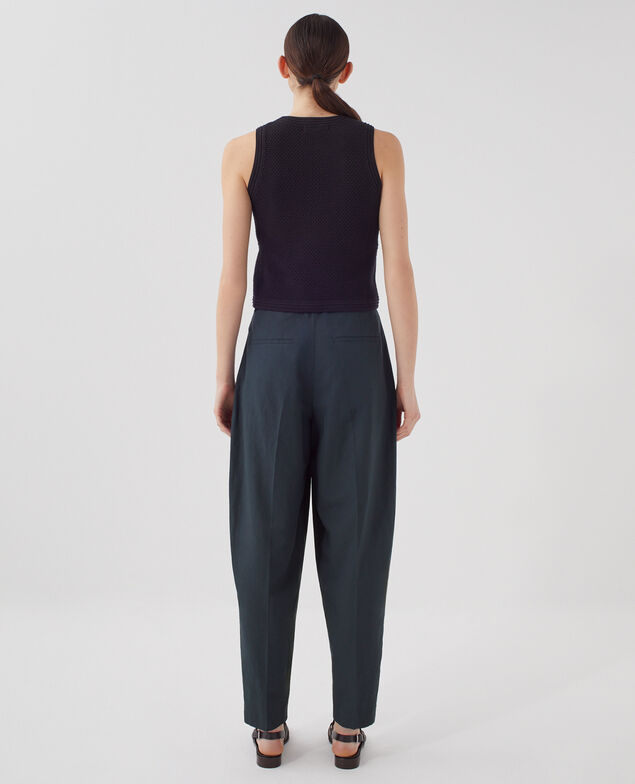 Top mit Ajourstrick aus Baumwolle U090 black