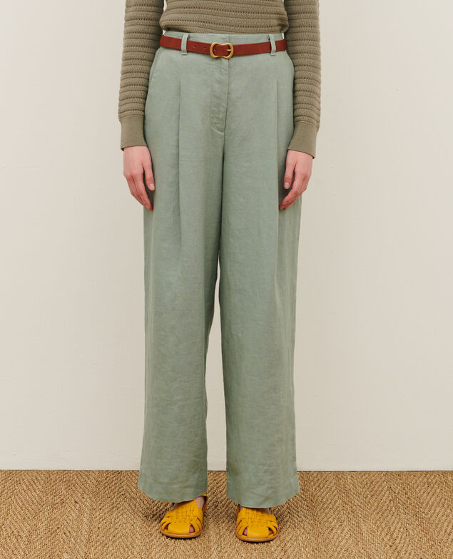 YVONNE - Weite Hose aus Leinen 07 gray