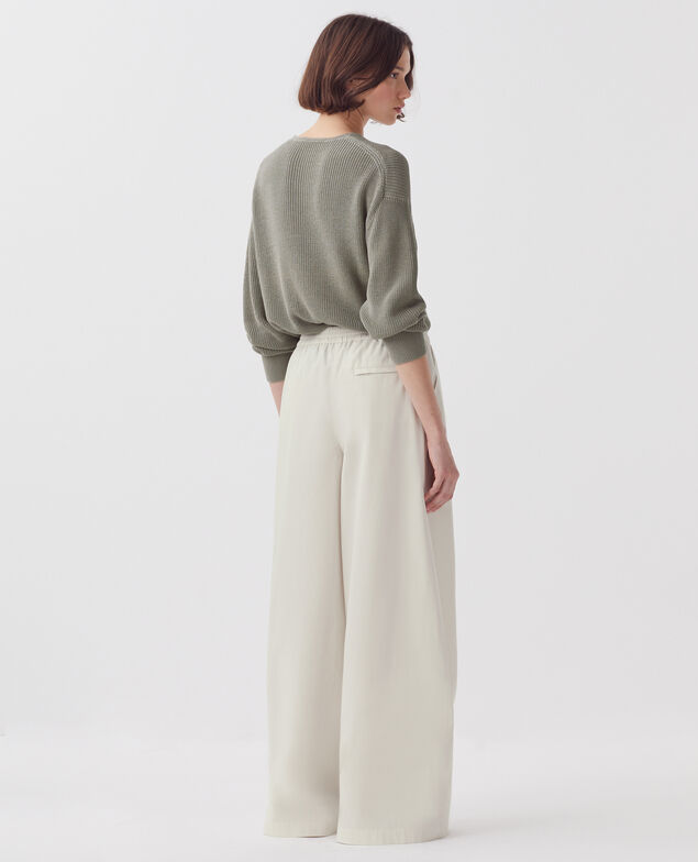 YVONNE - Weite Hose J010 white onyx