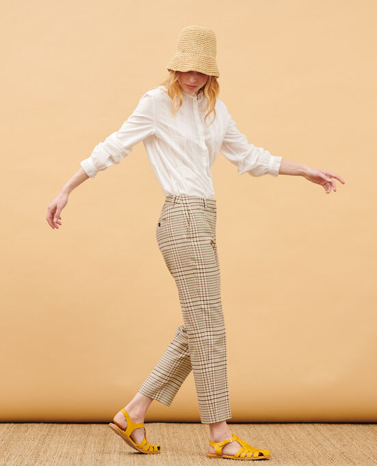 MARGUERITE - Zigarettenhose 0400 CREAM CHECKS