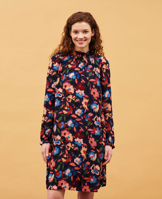 AGLAE - Fließendes gemustertes Kleid 8858 69 NAVY PRINT