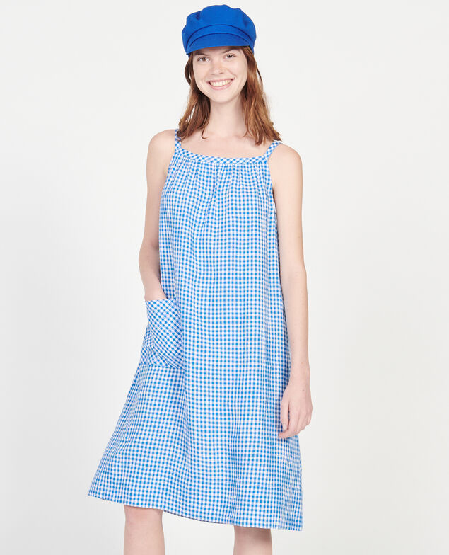 Baumwollkleid Vichy princess blue gardenia