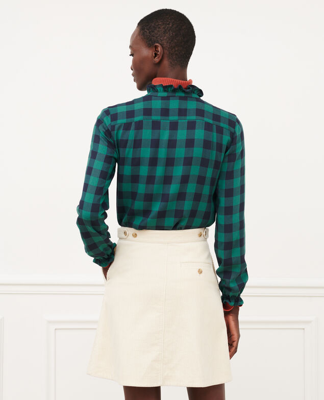 Fließende Bluse mit Karos 8866 55 green check