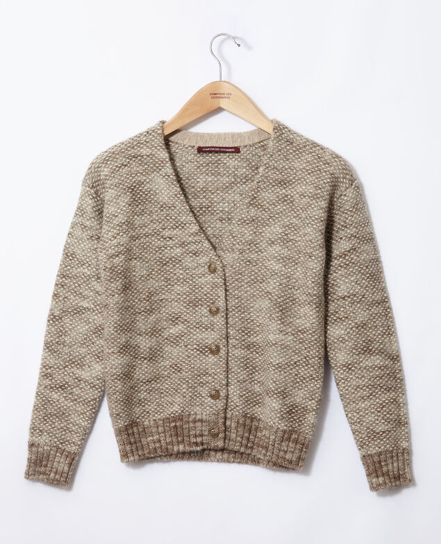 Strickjacke aus meliertem Strick Grau