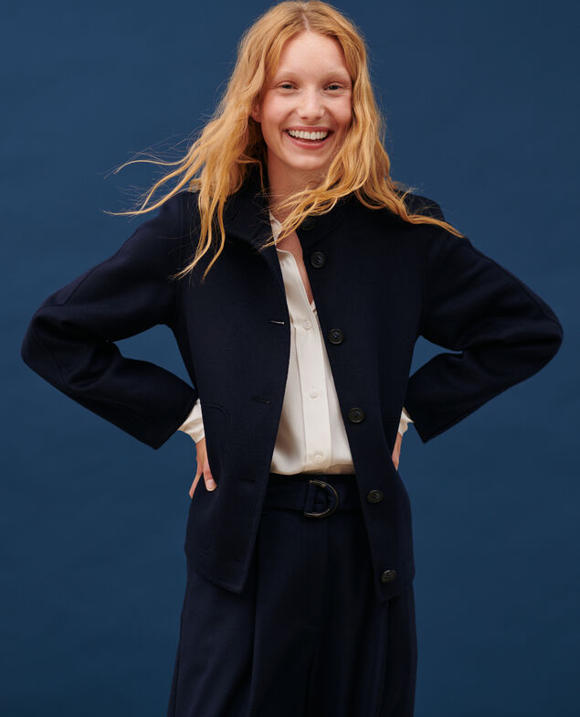 Doppelseitige Woll- und Kaschmirjacke 7012c 69 navy 2wja064w02