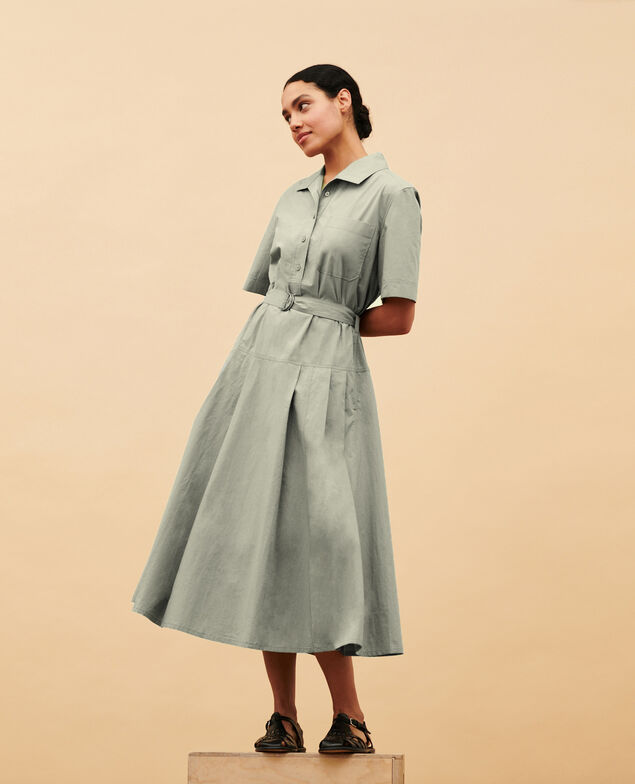 Midi-Kleid aus Baumwolle 0560 vetiver