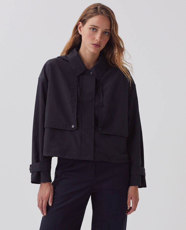 Kurzer Blouson mit wasserabweisender Kapuze H091 black beauty