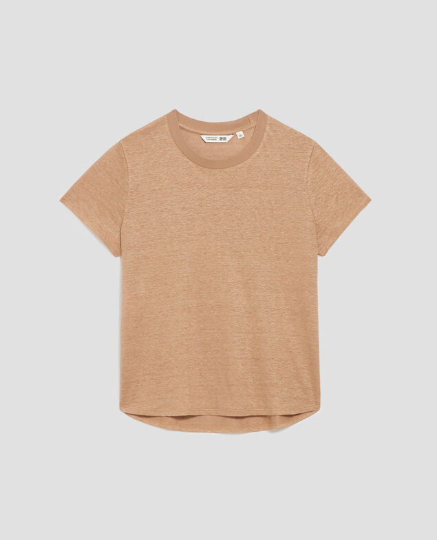 AMANDINE -  T-Shirt mit Rundhalsausschnitt aus Baumwolle H330 tiger's eye