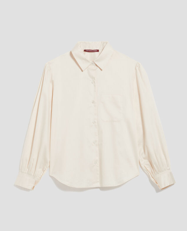 Bluse aus Satin-Baumwolle I300 pearled ivory
