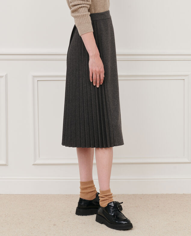 Plissee-Rock aus Flanell 7035 03_greymelange 2wsk159w14