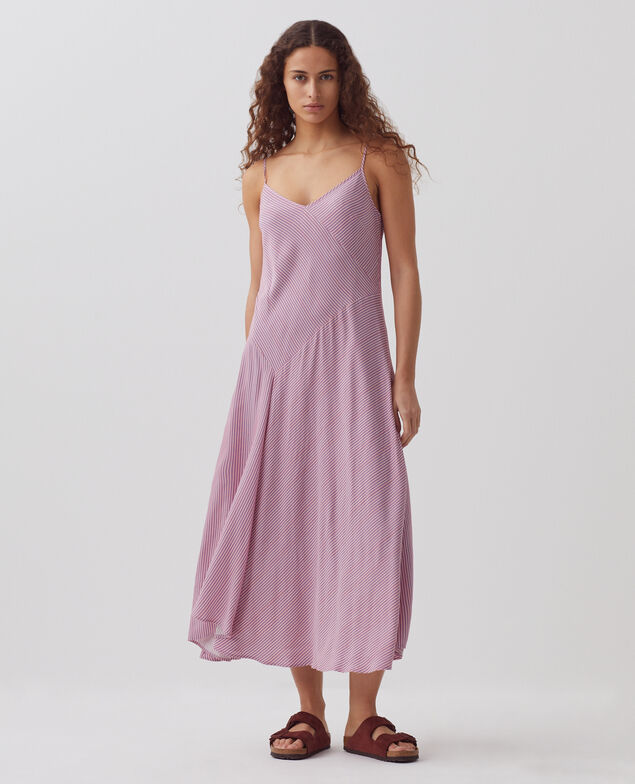 Kleid mit Spaghetti-Trägern 0721 lilac stripe