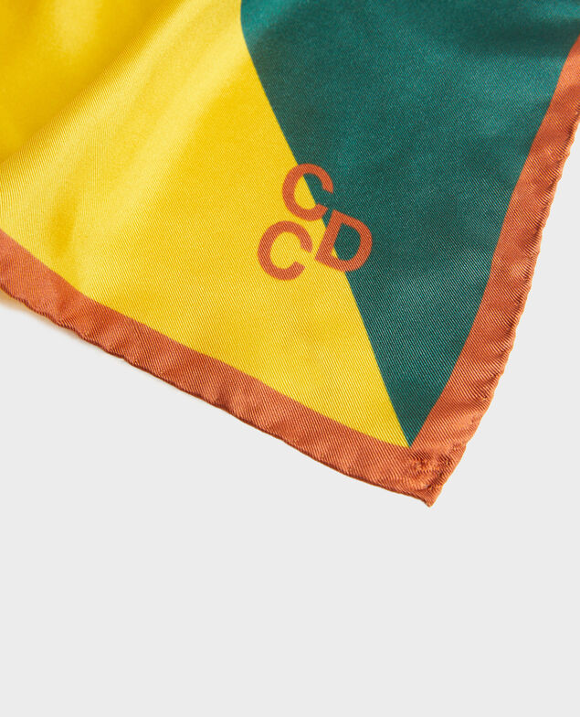 Buntes quadratisches Seidentuch Lemon curry Massana