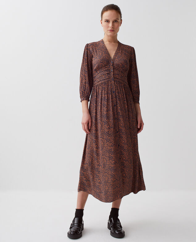 Langes fließendes Kleid I480 leo brown
