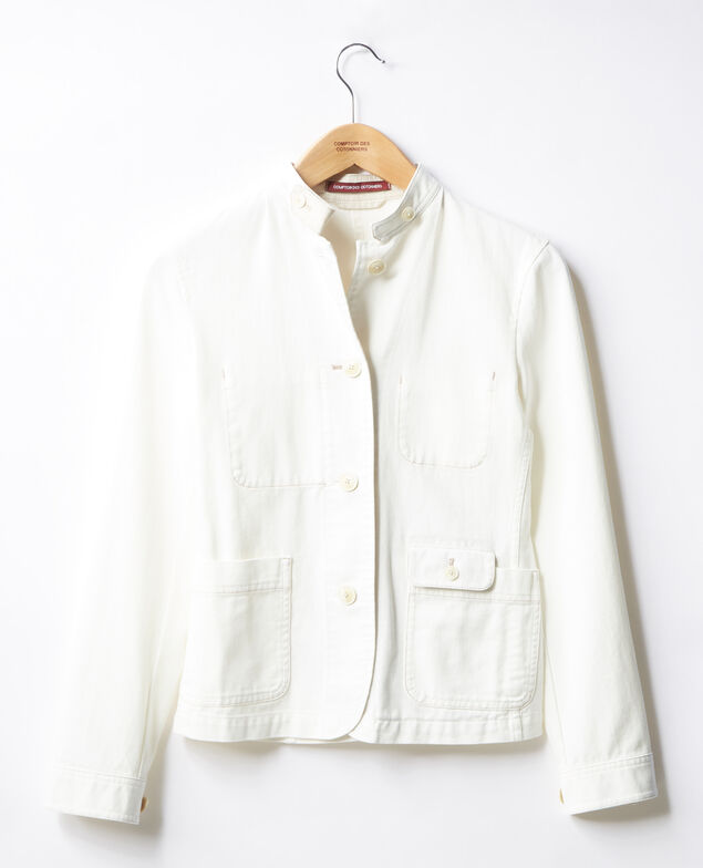 Jacke mit Mao-Kragen Off white