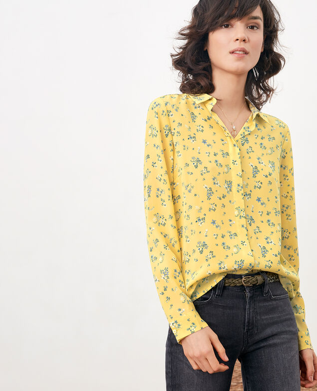 Bedruckte Seidenbluse Lillybell lemon