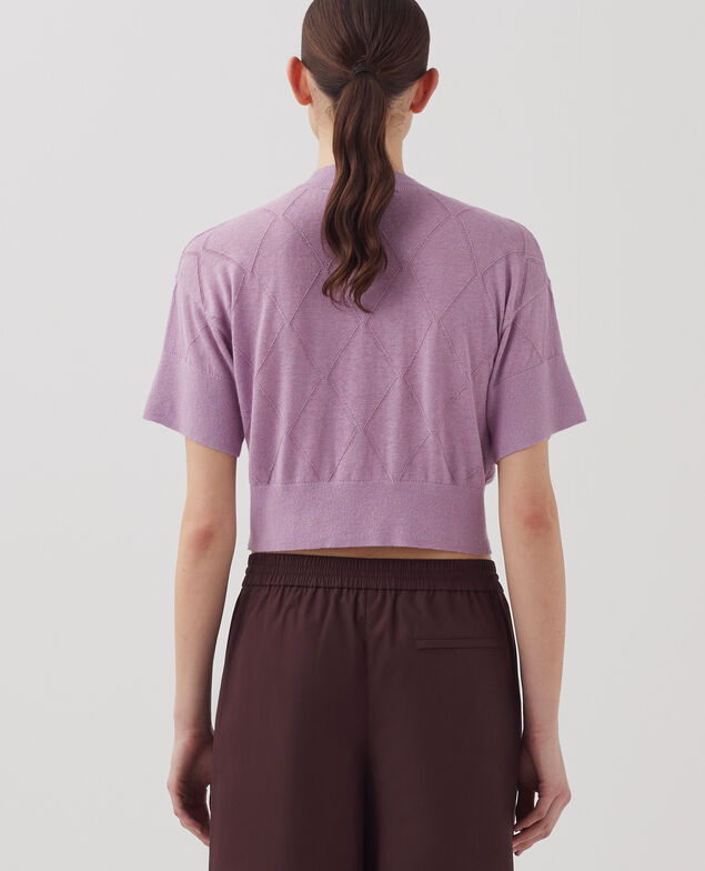 Kurzer Kurzarmpullover J720 lavender herb