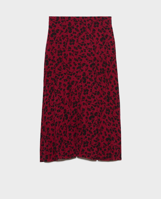 Langer Rock mit Fuchsia-Print 8807 17 red