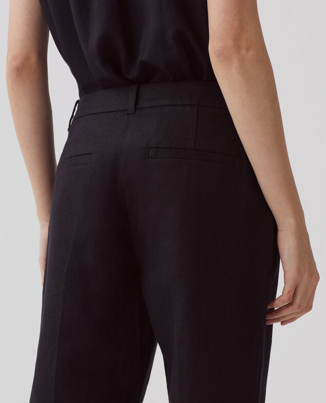 MARGUERITE - Zigarettenhose aus Leinen H091 black beauty