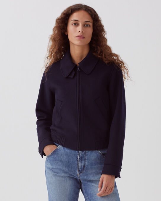 Kurzer Blouson aus Mischwolle 8841 69 NAVY