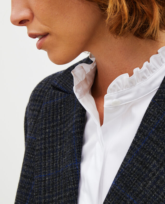 Weiter Blazer aus Wolle Night sky pieddepoule