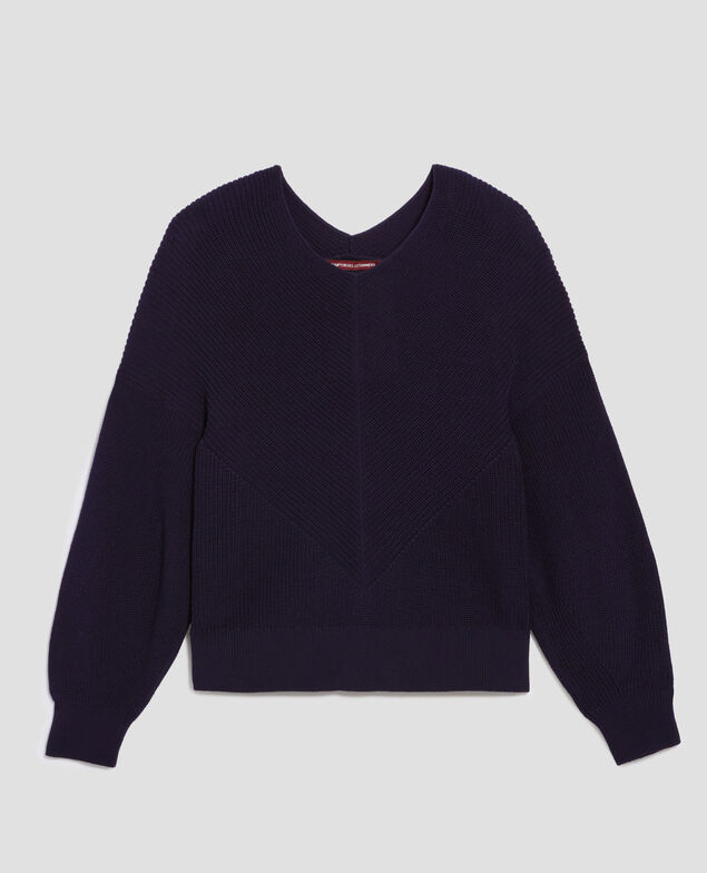 Pullover mit V-Ausschnitt aus Baumwolle H694 baritone blue