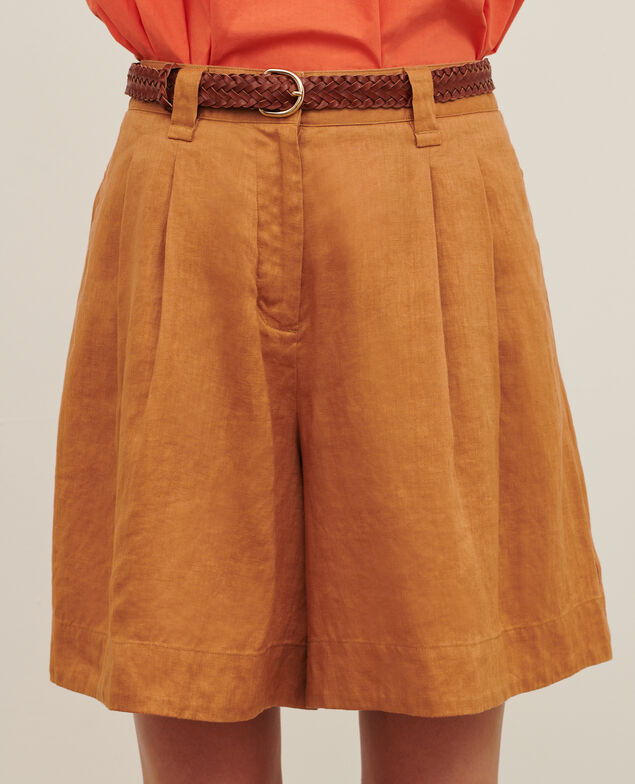 Weite Shorts aus Leinen 0320 almond brown