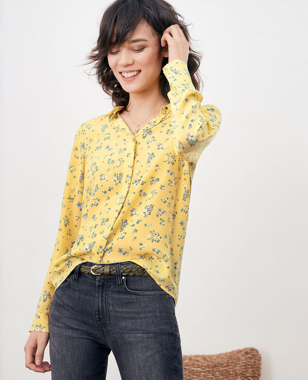 Bedruckte Seidenbluse Lillybell lemon