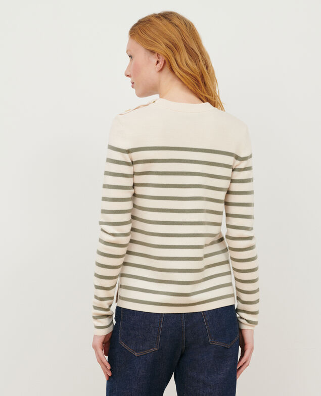 MADDY - Pullover aus Merinowolle im Marinelook 0561 vetiver stripes