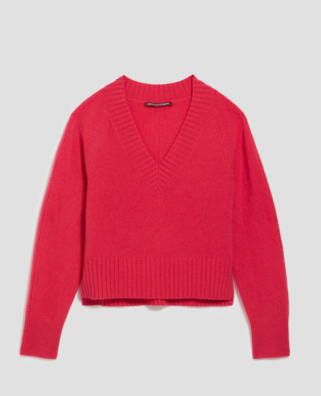 Pullover mit V-Ausschnitt aus Kaschmir I120 virtual pink