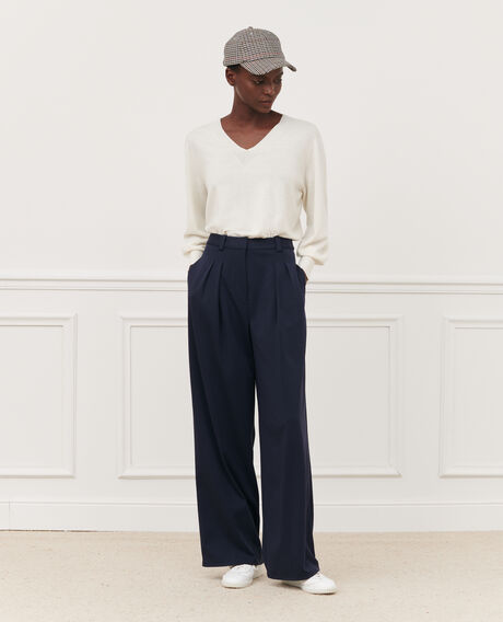 YVONNE - Weite Hose mit Falten 7012c 69 navy Pradus