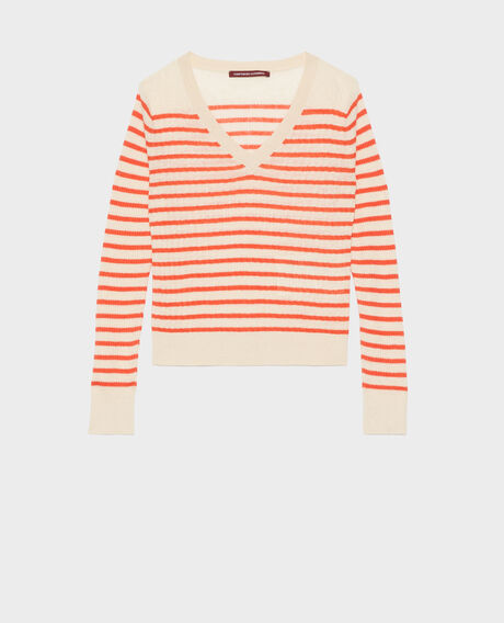 Marinepullover aus Leinen 0240 tiger lily stripes 3sju271l01