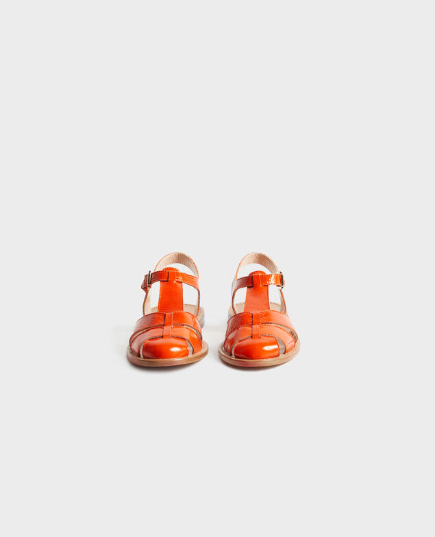 Sandalen aus Lackleder Spicy orange