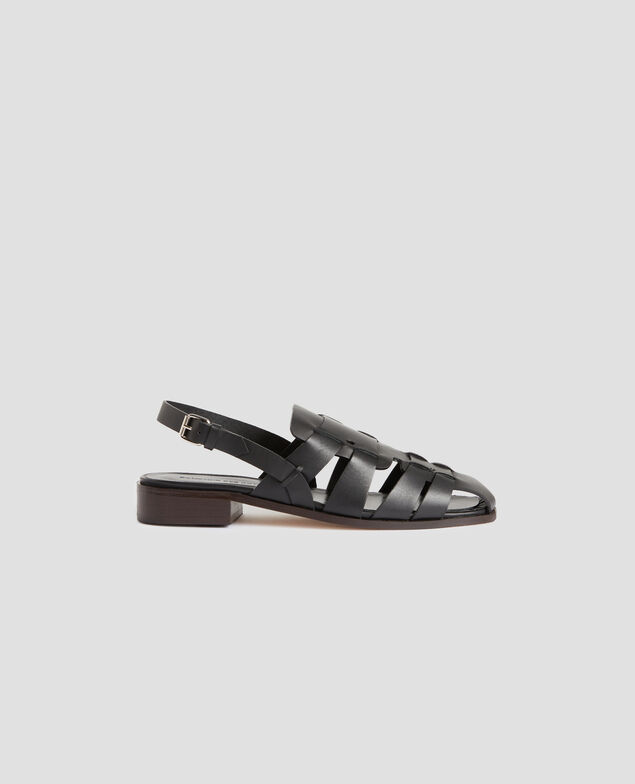 Fischersandalen aus Leder H091 black beauty