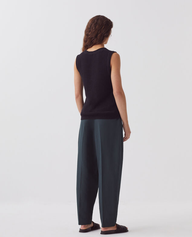 Langes Top aus Leinen H091 black beauty