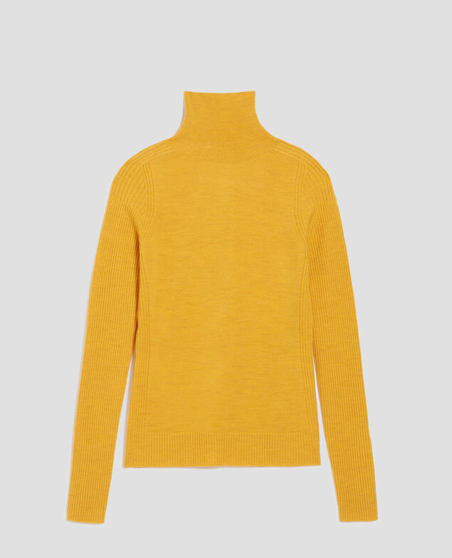 Taillierter Pullover aus Merinowolle I470 sunset yellow