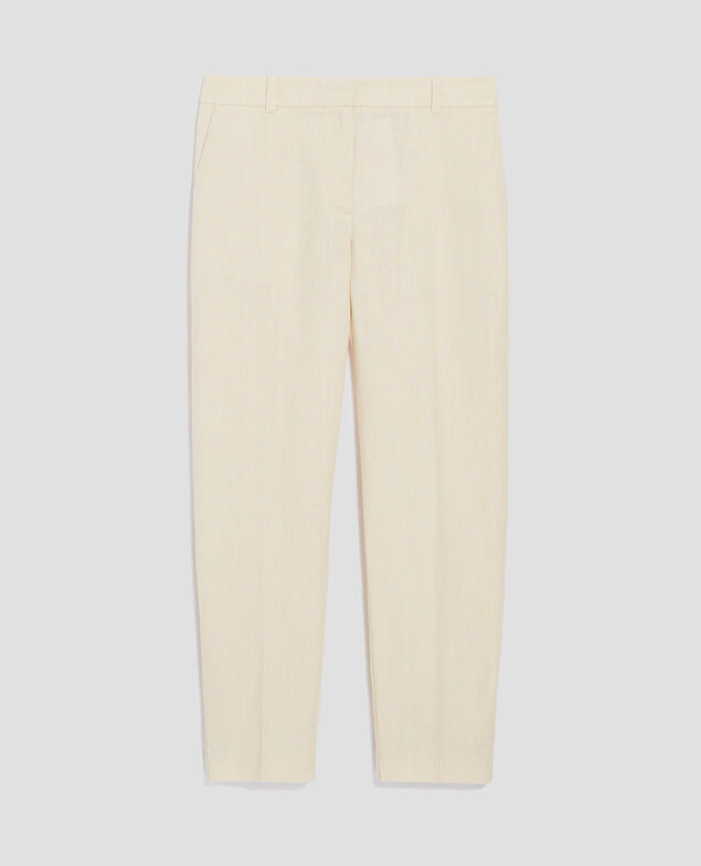 MARGUERITE - Zigarettenhose aus Leinen H303 white swan