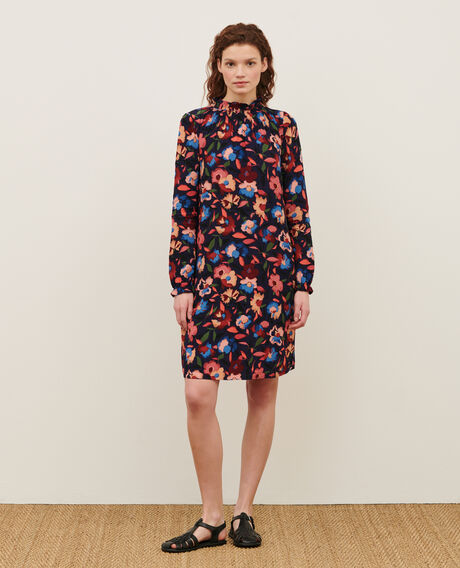 AGLAE - Fließendes gemustertes Kleid 8858 69 navy print 2wdr229v02