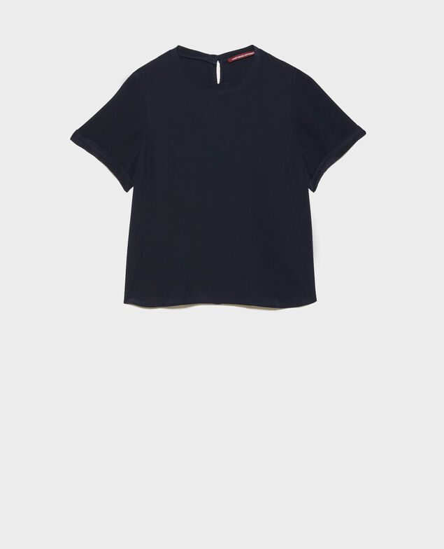 CORINNE - T-Shirt aus Seide 7012c 69 navy