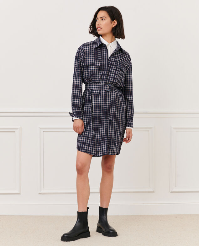 Kariertes Hemdkleid 8869 69 navy check 2wdr277v13