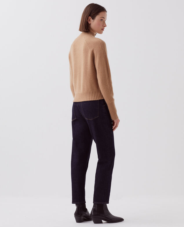 Pullover mit hohem Kragen aus Kaschmir I321 camel