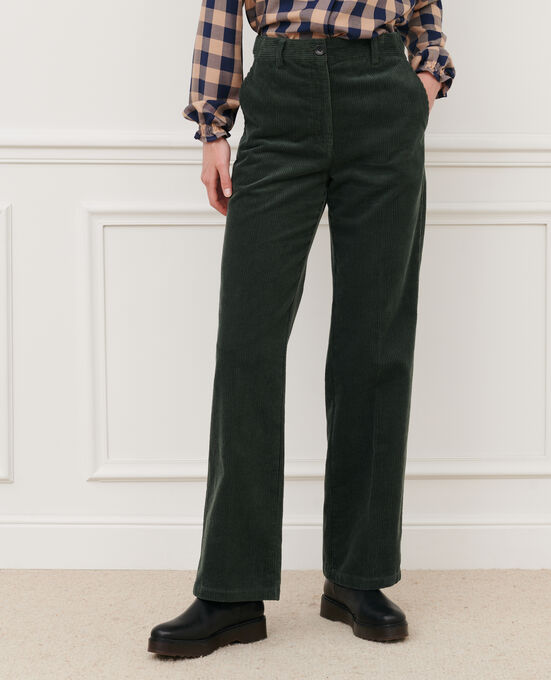 BLANDINE - Gerade Hose aus Cord 8817 58 DARKGREEN