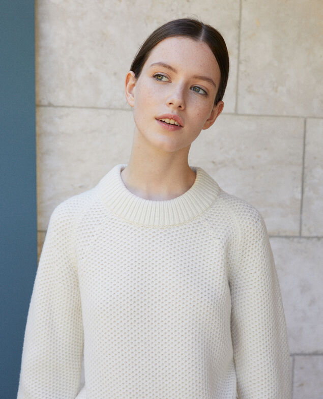 Pullover aus Wolle Off white