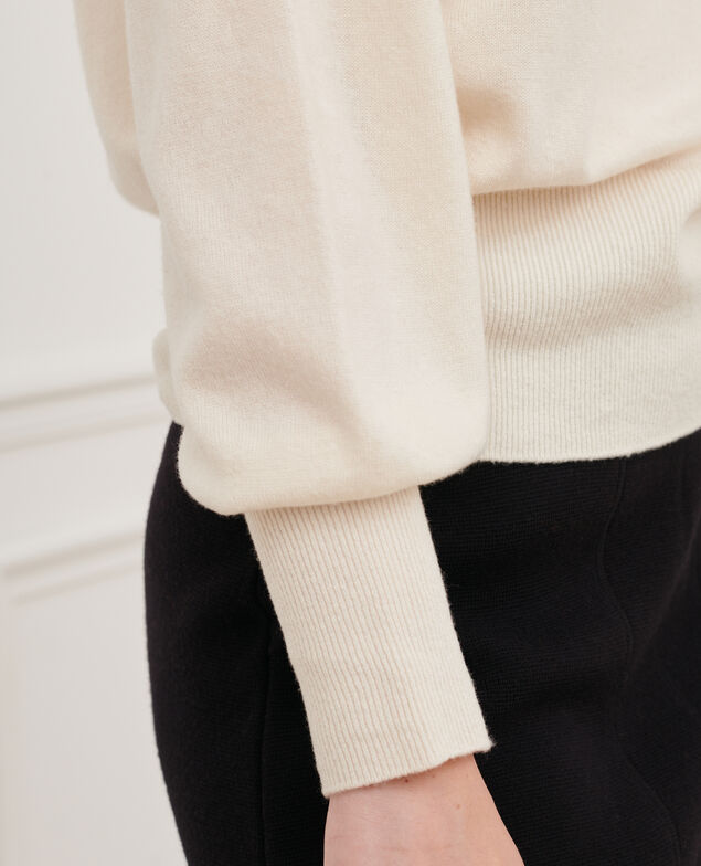 Feiner Pullover aus Kaschmir mit U-Boot-Kragen Jet stream